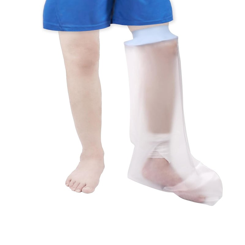 VALLEYWIND Waterproof Kids Leg Cast Cover for Showering Cast Covers for Shower Leg Kids Child Reusable Shower Bag for Leg Cast Protector for Leg, Foot, Ankle Wound - Image 1